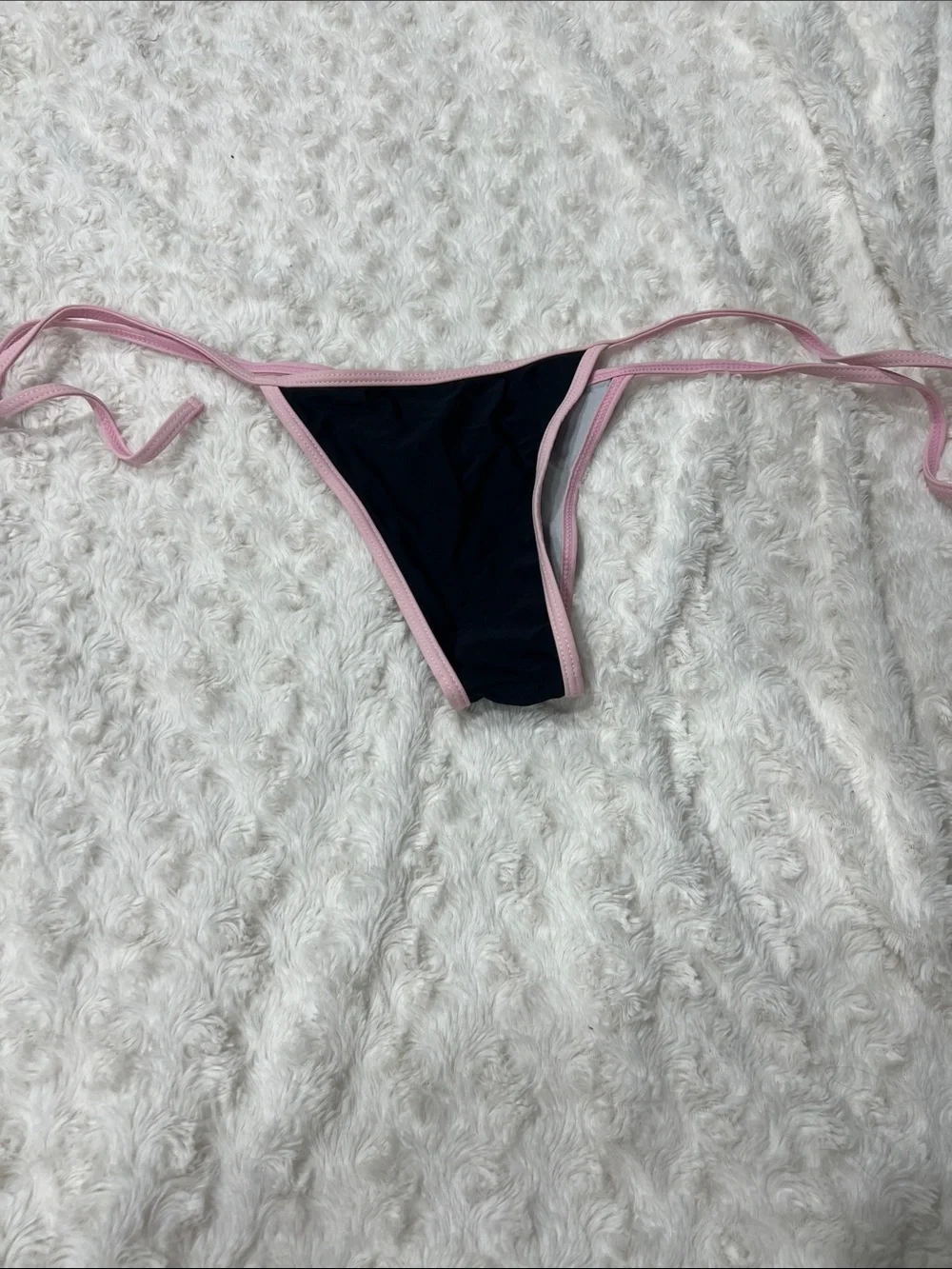 Black Bikini Bottom with Pink Trim